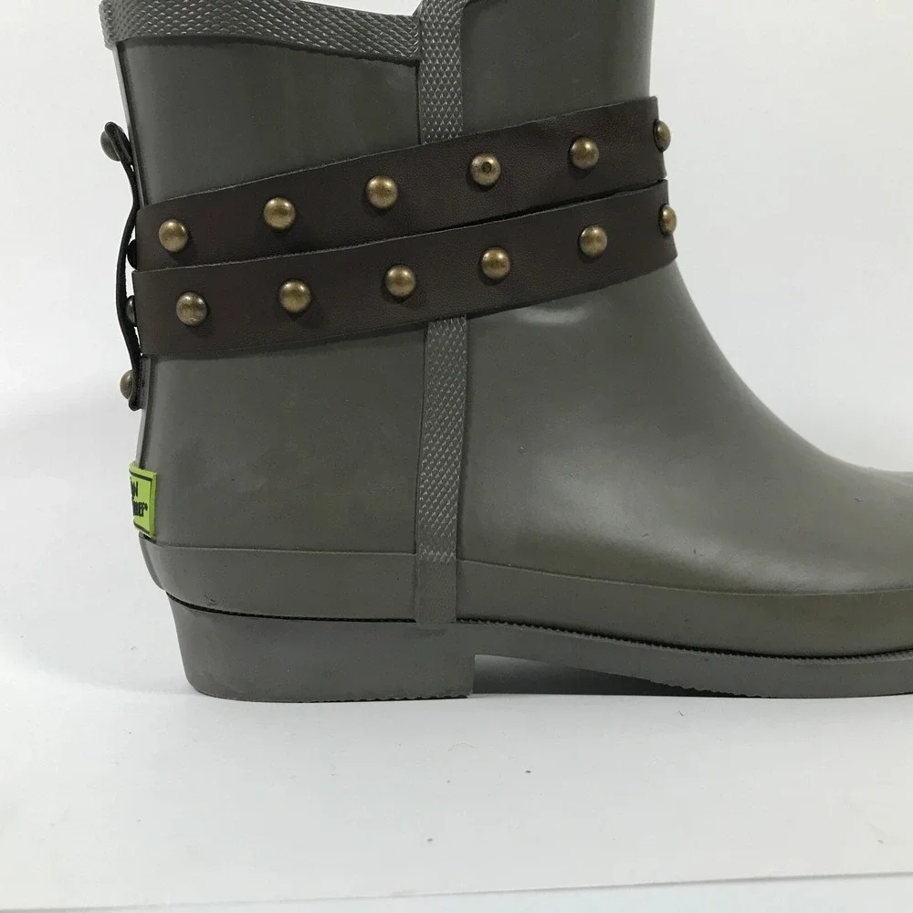 Western Chief Lodge Grey Rubber Rain Boots Womens US 9 Ankle Waterproof Booties‎